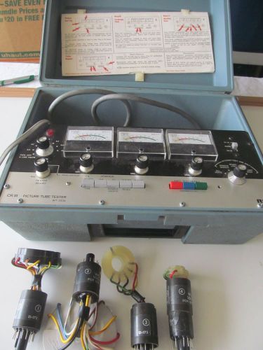 ESTATE SALE RCA WT-333A PICTURE TUBE TESTER WITH 4 SOCKET ADAPTERS &amp; DATA CHART