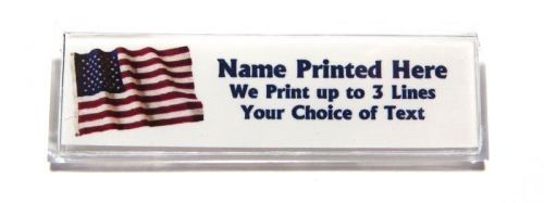 Flag USA Custom Name Tag Badge ID Pin Magnet for Patriotic Military Political