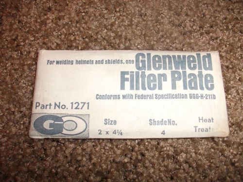 Vintage Glenweld  Welding filter plate -Shade #4, 2&#034; x 4 1/4&#034;