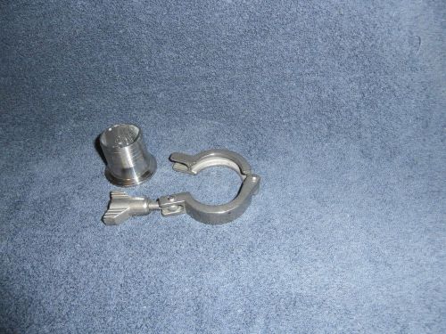 1 1/2&#034; Sanitary Type 304 S.S. Ferrule to Barbed Fitting w/  Tri-Clamp