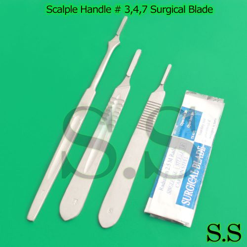 Scalple Handle # 3,4,7 + 10 Sterile Surgical Blade #15+20 Surgical Instruments