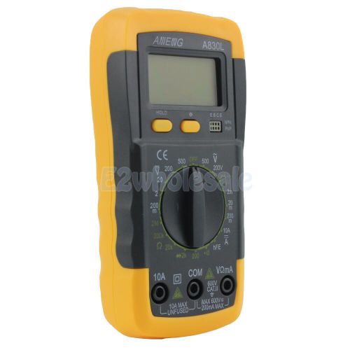 Digital lcd multimeter dc ac voltmeter ammeter ohm a830l tester-yellow for sale