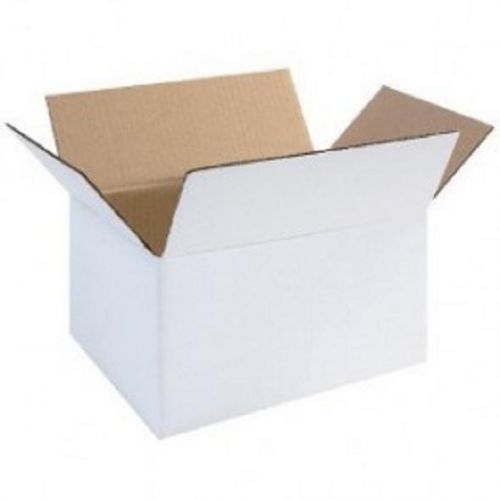 White corrugated cardboard 10&#034; x 8&#034; x 6&#034; shipping storage boxes (bundle of 25) for sale