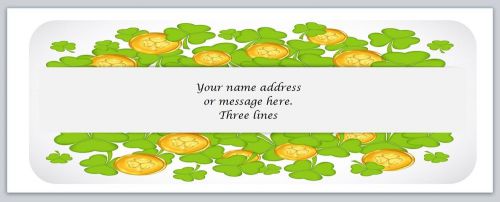 30 Personalized Return Address Labels Clover Buy 3 get 1 free (bo629)