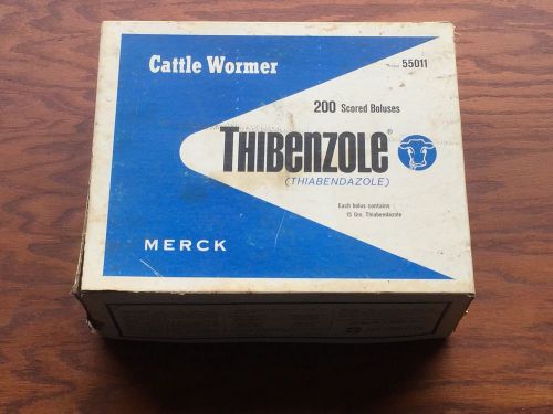 Vintage Box Thibenzole Cattle Wormer 151 Scored Boluses 15 GM Merck #55011