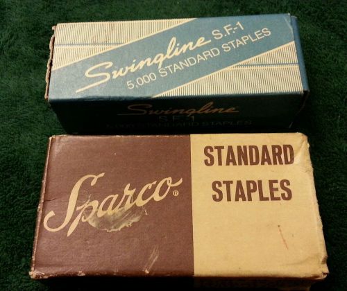 2 boxes of vintage Sparco standard staples awingline s.f.-1 747 HTF RARE OLD BOX