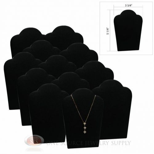 (12) 5 1/4&#034; Black Leather Padded Pendant Necklace Display Easel Presentation
