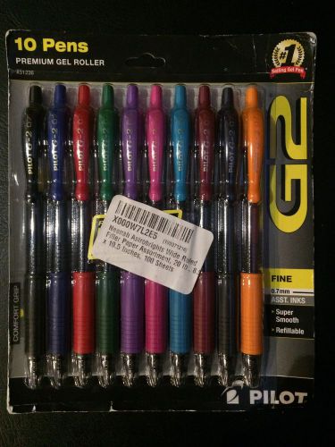 G2 Premium Gel Ink Roller Ball Pens Fine Point 10 Pack Assorted Color Inks 31236