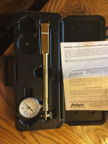 Pollard&#039;s 200 Psi Fire Pump or Hydrant Flow Test Pitot Tube Gauge with Case