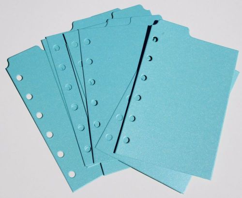 9 Shimmery Aqua  Filofax POCKET size  dividers monthly subject top tab