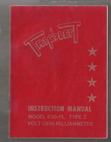 Vintage Triplett Model 630-PL Type 2 Instruction Manual Original