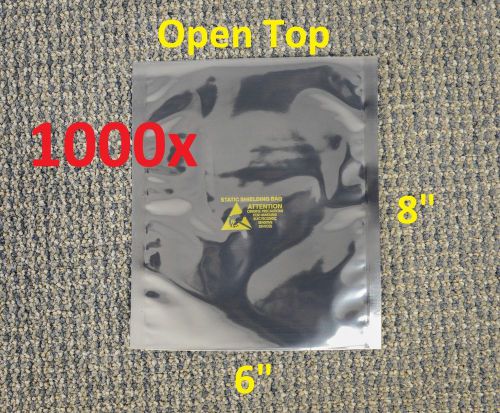 1000 esd anti-static shielding bags, 6&#034;x8&#034; in (inner diameter),open-top,3.1 mils for sale