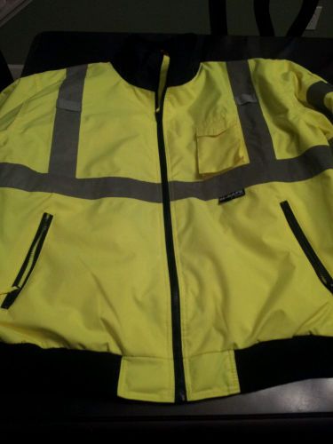 M-safe high visibility bomber jacket 2x style #:75-1301 class 3 level 2 used for sale