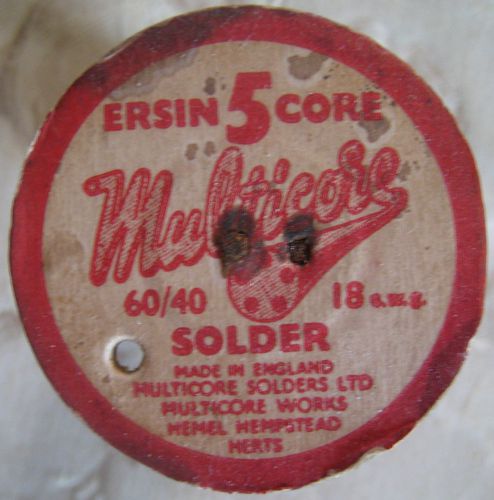 Vintage Roll Of Ersin Solder Made In England