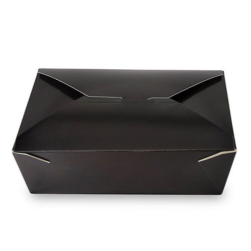 Royal 7-3/4&#034; x 5.5&#034; x 2.5&#034; #3 Black Folded Takeout Box, Case of 200, FTB3BK