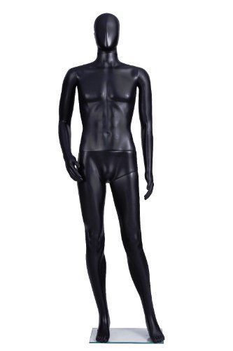 Full Body Mannequin w/ Movable Head - Retail Store Clothing Racks Display-Black