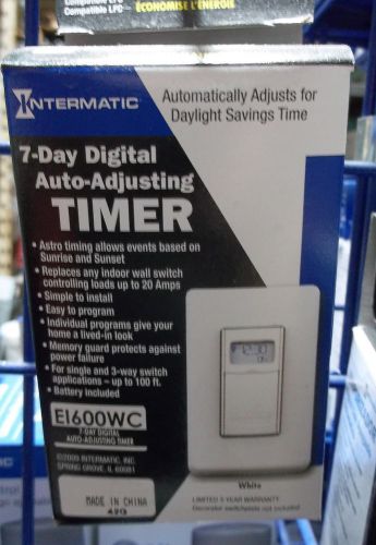 Intermatic EI600WC Decorator Digital In-Wall 7-Day Astronaumic Timer, White