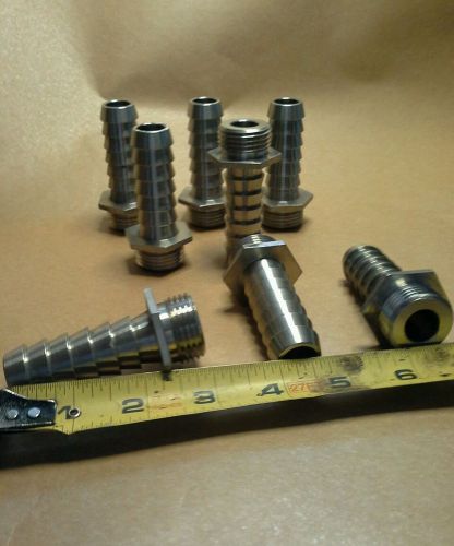 HOSE BARB for 1/2&#034;   TO 3\8&#034; MALE NPT HEX BREWING STAINLESS USA