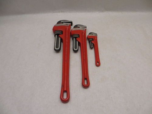 3 Ridgid Heavy Duty Pipe Wrenches 18&#034; 14&#034; 8&#034;  New