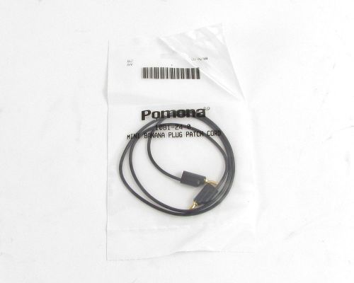 Pomona stackable 24&#034; mini banana plug patch cord, black cable - p/n: 1081-24-0 for sale
