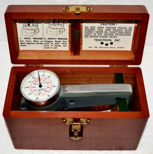 VINTAGE TENSITRON WIRE &amp; FILAMENT SAXL TENSION METER 0-400 SOLID WOOD BOX