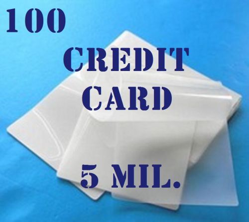 5 mil credit card laminating laminator, pouch sheets  2-1/8 x 3-3/8  100 pk for sale