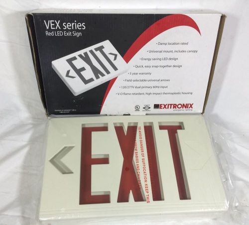 NEW EXITRONIX RED LED EXIT SIGN VEX-U-BP-WB-WH Emergency Lighting