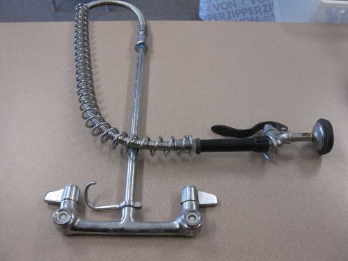 Used restaurant pre rinse faucet 8&#034; center chrome with sprayer nozzle free ship for sale