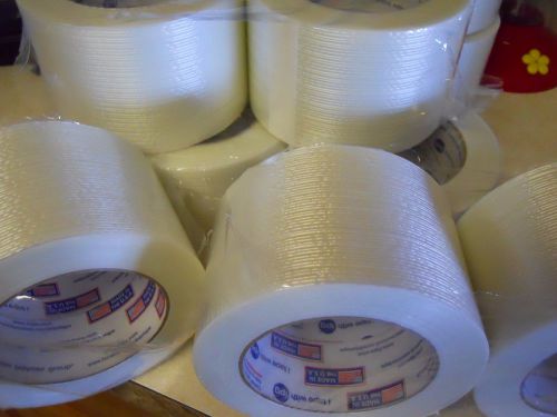 10 rolls 3&#034; x 60 yds fiberglass reinforced filament strapping packing tape clear for sale