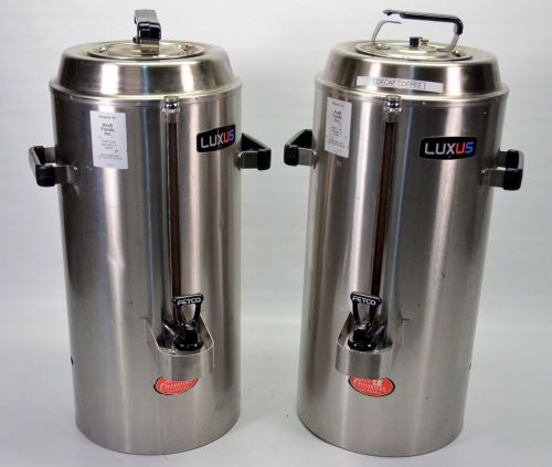 Lot of 2 Fetco Luxus TPD-30 Thermal Coffee Tea Hot Beverage Dispensers 3-Gallon