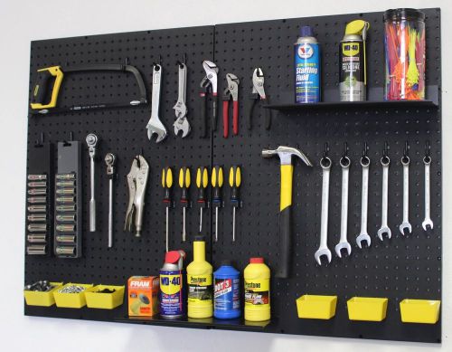 WallPeg  pegboard panels, shelves, bins, locking peg hooks for tool storage 48 B