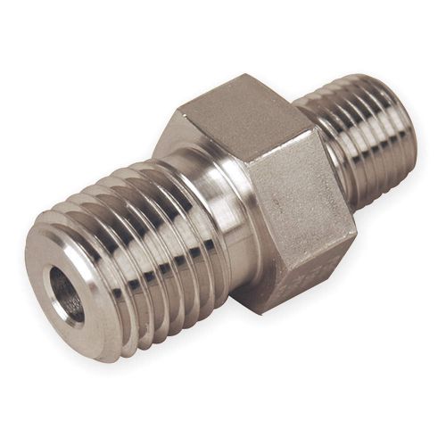 Parker 316 stainless steel hex nipple,  mnpt,  1/4&#034; pipe size 4-4 mhn-ss for sale