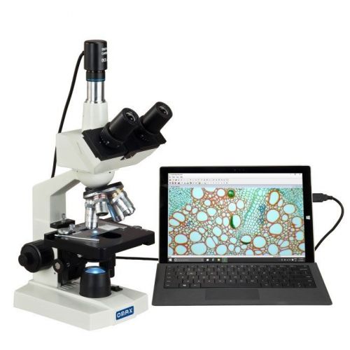 OMAX Trinocular Biological Compound LED Microscope 40X-2000X + USB Camera