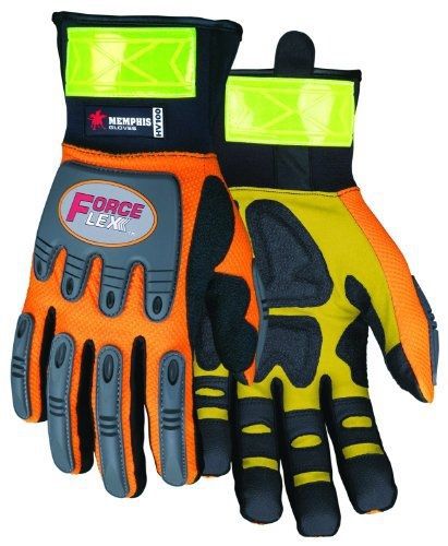 MCR Safety HV100XL ForceFlex High Visibility Clarino Synthetic Leather Gloves