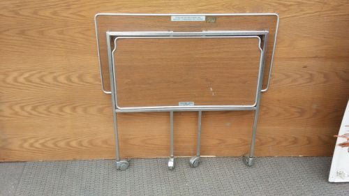 747 1st class 2 shelf fold flat airline cart food &amp; beverage stainless aluminum for sale