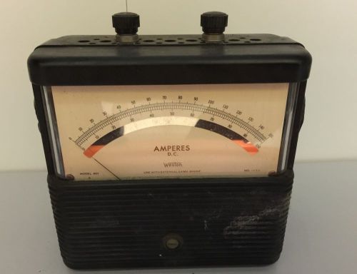 WESTON Model 901 A Meter 1177 AMPERES D.C. &amp; Leather Case