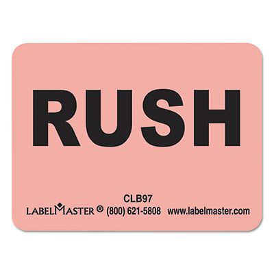 Shipping and handling self-adhesive label, 2 x 1 1/2, rush, 500/roll, 1 roll for sale