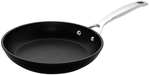 Le creuset nonstick fry pan black enameled steel 9.5 inch stainless cookware for sale