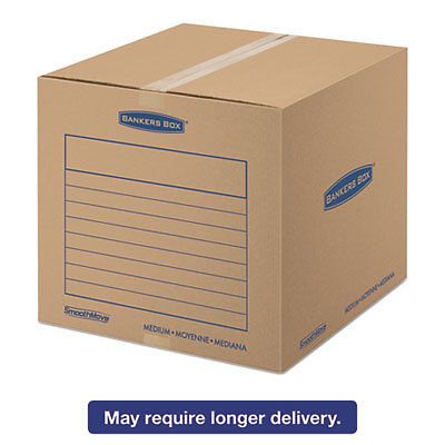 SmoothMove Basic Medium Moving Boxes, 18l x 18w x 16h, Kraft/Blue, 20/BD
