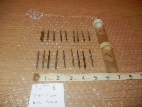 0-80 3-56 lot of 20 total taps sossner 2/4 flute spiral point gun hand tap lot 6 for sale