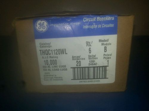 GE circuit breakers THQC1120WL   (1pole, 20 amps, 120/240 AC)