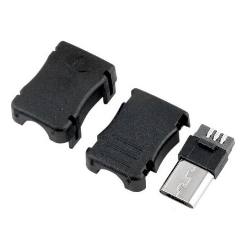10pcs Micro USB T Port Male 5 Pin Plug Socket Connector Plastic Cover For DIY CS