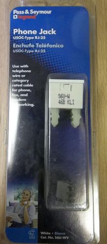 Lot of 8 phone jacks, usoc-type rj-25, s6u-wv, pass &amp; seymour, new for sale