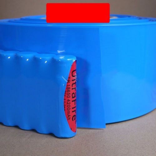 18650 AA Battery Sleeve PVC Heat Shrinkable Tube Wrap Blue Width 85MM x 1M