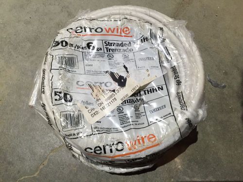 50&#039; 6 Gauge THHN Stranded Wire White Made In USA
