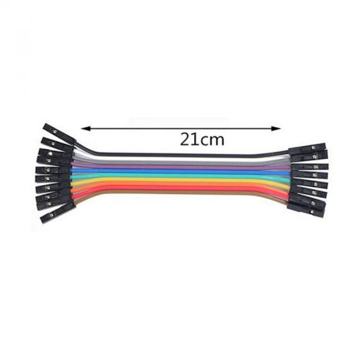 LS1 10PCS dupont Wire Cables 2.54mm 20cm 1P-1P Female to Female For Arduino US2