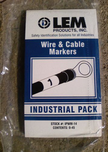 LEM WIRE &amp; CABLE MARKERS  IPWM-14.  0-45  &#039;&#039; FREE SHIPPING &#039;&#039;