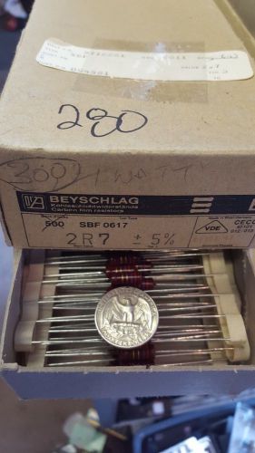 Lot of 20 Vintage Beyschlag Carbon Film Resistor NOS 2.7 Ohm 5% (new old stock)