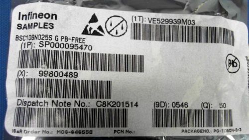 50-pcs n-channel 25v 30a infineon bsc106n025s g 106n025 bsc106n025sg for sale