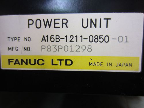 3 Mo. Warranty FANUC A16B-1211-0850 POWER SUPPLY IN STOCK TESTED GOOD